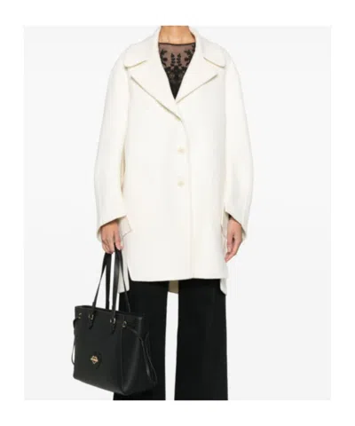 Ermanno Scervino Collared Coat In White
