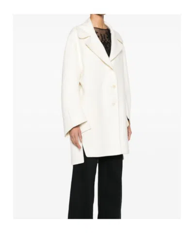 Ermanno Scervino Collared Coat In White