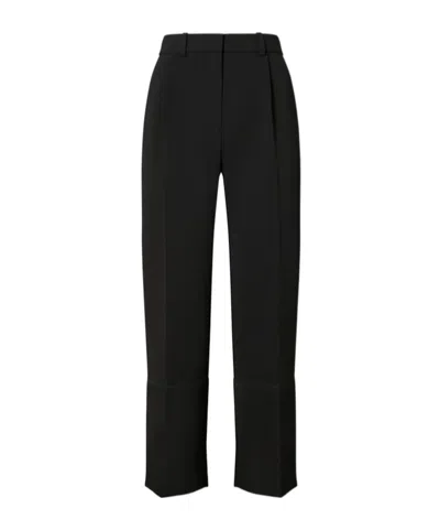 Tory Burch Cropped Crepe Pant In Black