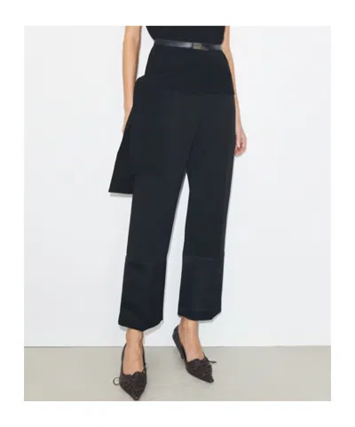 Tory Burch Cropped Crepe Pant In Black