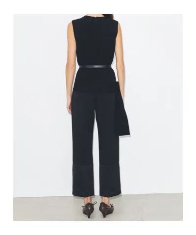 Tory Burch Cropped Crepe Pant In Black