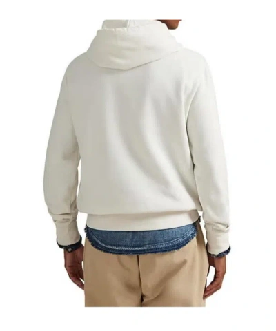 Polo Ralph Lauren Rl Western-logo Fleece Hoodie In White