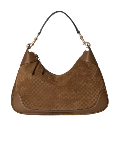 Gucci B Medium Shoulder Bag In Brown