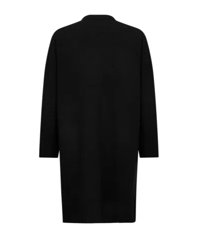 Tagliatore V-neck Wool Coat In Black