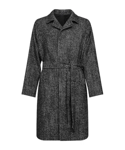 Tagliatore Belted Coat In Black
