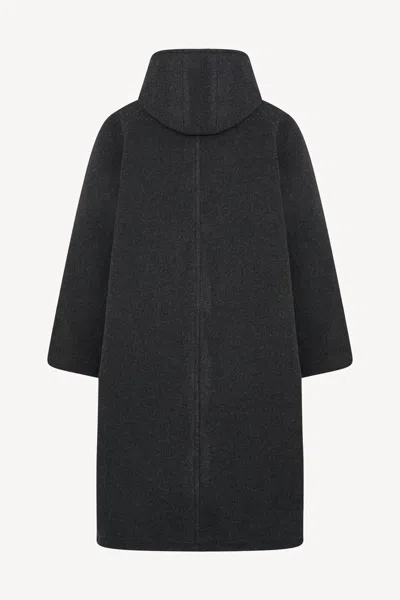 The Row Nikar Hooded Coat In Black