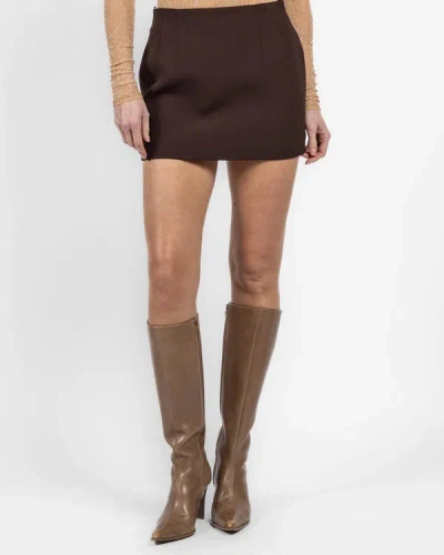 Wardrobe.nyc Contour Mini Skirt In Brown