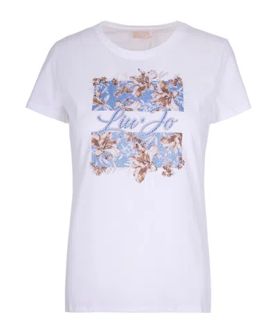 Liu •jo T-shirt With Floral Print In White