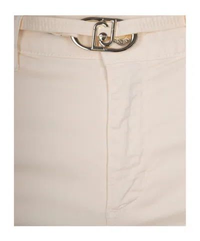 Liu •jo Flare Jeans With A Wide Waistband In Neutral