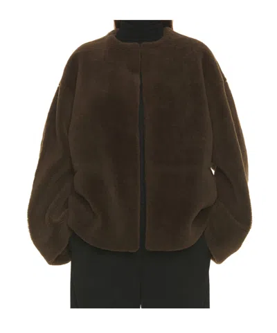 The Row Valorin Shearling Jacket In Brown