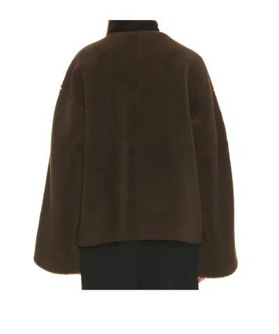 The Row Valorin Shearling Jacket In Brown