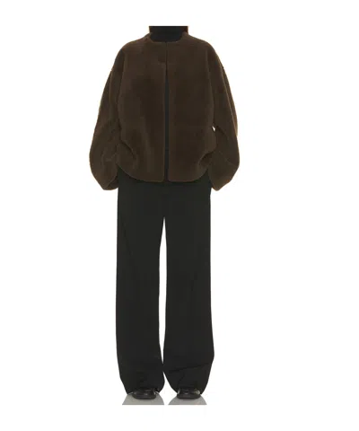 The Row Valorin Shearling Jacket In Brown