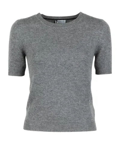 Marella Short-sleeved Knitted T-shirt In Gray