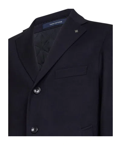 Tagliatore Single-breasted Coat In Black