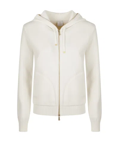 Eleventy Zip-up Hoodie In White