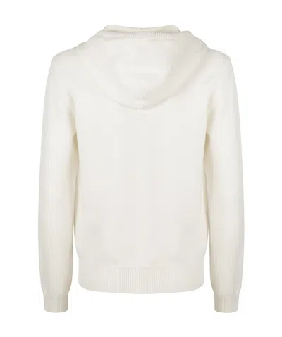 Eleventy Zip-up Hoodie In White