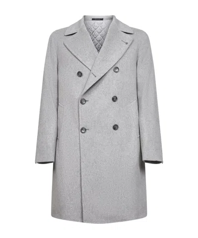 Tagliatore Double-breasted Coat In Gray