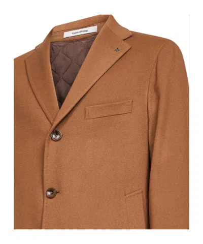 Tagliatore Single-breasted Coat In Gold