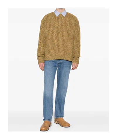 Séfr Long-sleeved Knitted Pullover In Gold
