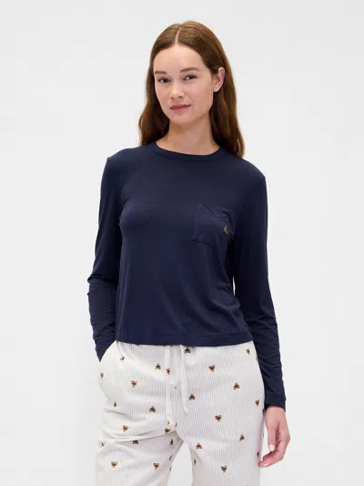 Gap Softest Modal Pocket Pj T-shirt In Blue