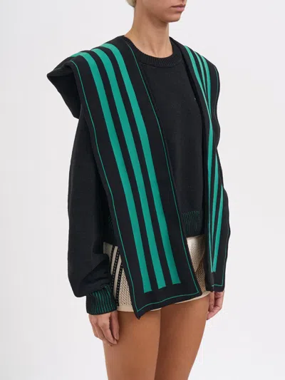 Adidas Originals Knit Sweatshirt With Scarf And Hood In Black