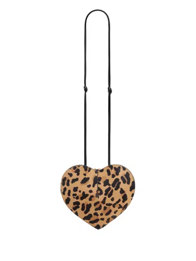 Alaïa Alaia Le Coeur Bag In Leopard-print Calf Hair Women In Black