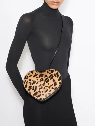 Alaïa Alaia Le Coeur Bag In Leopard-print Calf Hair Women In Black