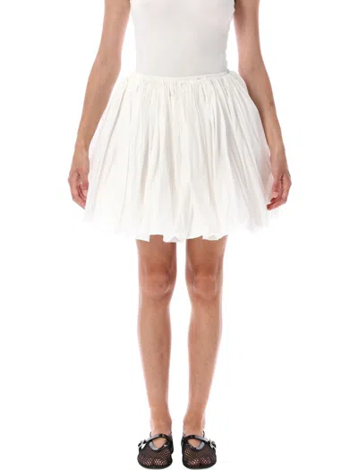 Alaïa Alaia Soft Nylon Bubble Mini Skirt In White