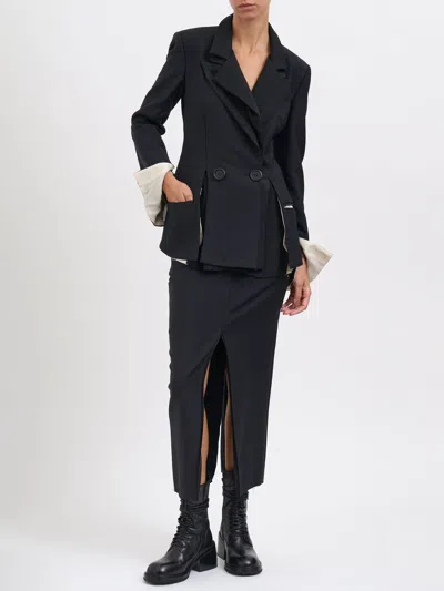 Alessandra Marchi Double Collar Jacket In Blue