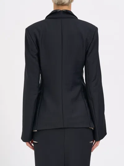 Alessandra Marchi Double Collar Jacket In Blue