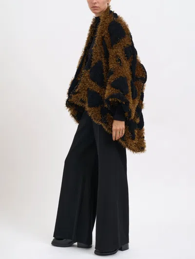 Alessandra Marchi Knitted Fur Coat In Multi