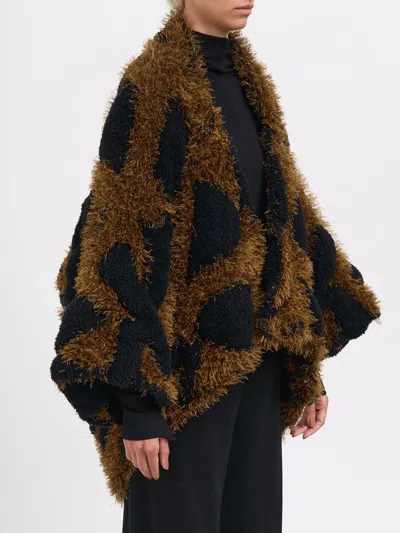 Alessandra Marchi Knitted Fur Coat In Multi