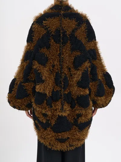 Alessandra Marchi Knitted Fur Coat In Multi