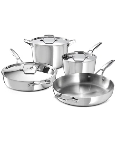 Calphalon Premier Stainless Steel 7-piece Cookware Set In Silver