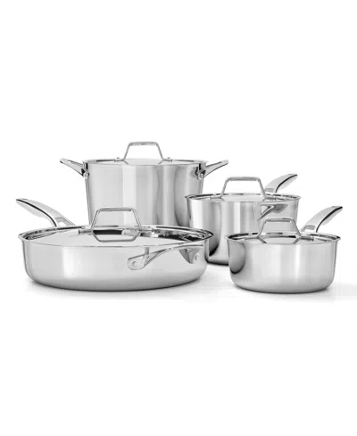 Calphalon Premier Stainless Steel 8-piece Cookware Set In Silver