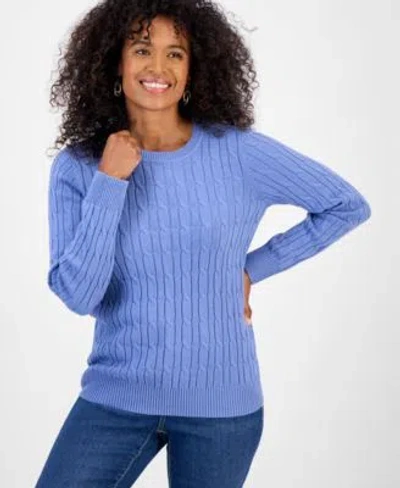 Style & Co Style Co Womens Cotton Cable Knit Crewneck Sweater Pxs 4x Created For Macys In Red
