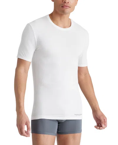 Tommy John Men's Cool Cotton Crew Neck Modern Fit Undershirt In White