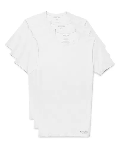 Tommy John Men's Cool Cotton Crew Neck Modern Fit Undershirt In White