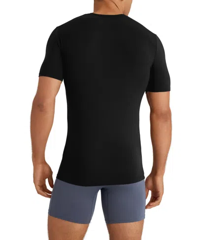 Tommy John 3pk Essential Cool Crewneck Stay-tucked Undershirt In Black