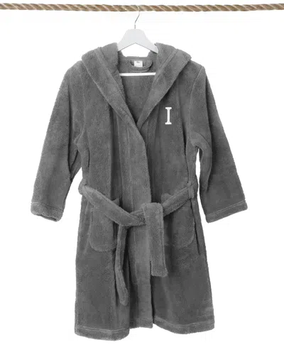 Linum Home Bookman Personalized Kids Super Plush Hooded Bathrobe In Gray