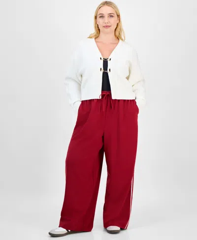 Bar Iii Trendy Plus Size Hardware Cardigan, Macy's Exclusive In White