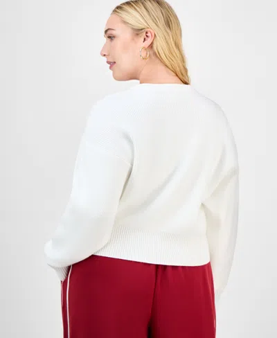 Bar Iii Trendy Plus Size Hardware Cardigan, Macy's Exclusive In White
