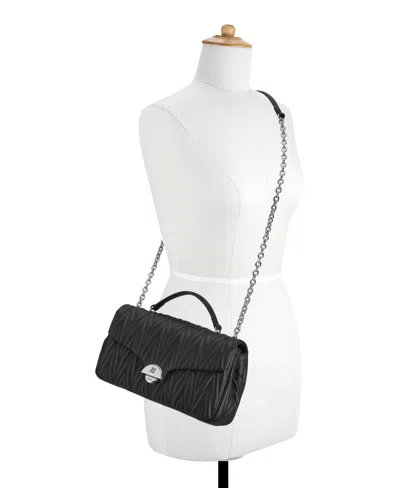 Nine West Jaslee Convertible Chain Flap Crossbody Bag In Black