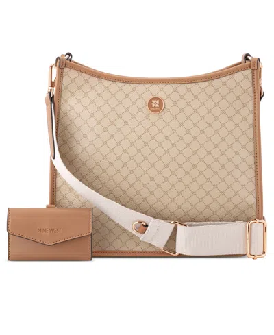 Nine West Nalini Large Swing Crossbody Bag In Neutral