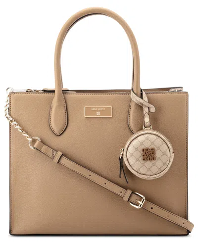 Nine West Magdalina Triple Compartment Medium Shopper Bag In Brown