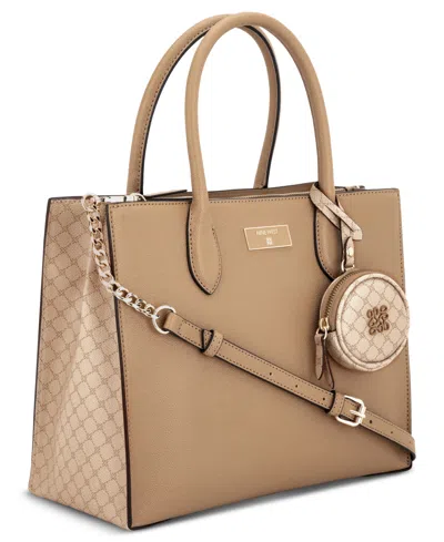Nine West Magdalina Triple Compartment Medium Shopper Bag In Brown