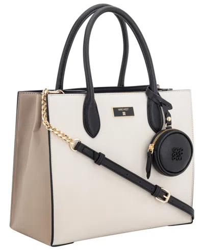 Nine West Kyrie Triple Compartment Satchel Bag In Gray