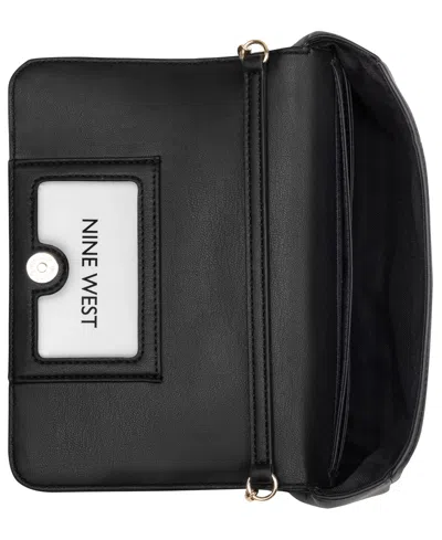 Nine West Anders Phone Chain Crossbody Clutch Bag In Black