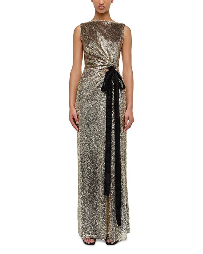 Simkhai Womens Gold Multi Felicity Sequin Stretch-woven Gown In Metallic