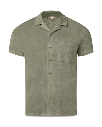 Onia Towel Terry Regular Fit Button Down Camp Shirt In Green